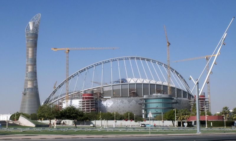 Stadiony rozestavené pro mistrovství světa ve fotbale v Kataru.
