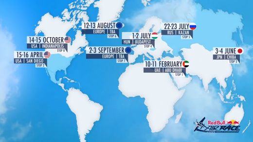 Kalendář Red bull Air Race na novou sezonu.