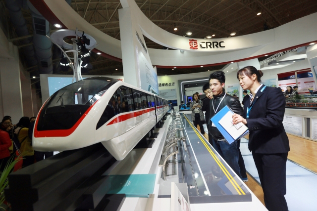 Hyperloop na veletrhu v Pekingu.