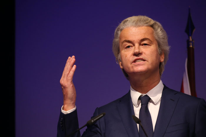Šéf nizozemských nacionalistů a antiislamistů Geert Wilders. Šéf nizozemských nacionalistů a antiislamistů Geert Wilders.
