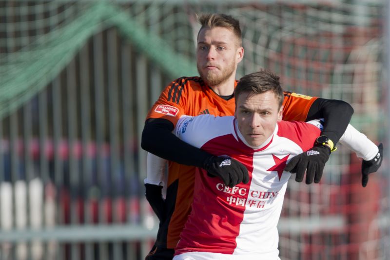 Stanislav Tecl ve slávistickém dresu v přípravném utkání.