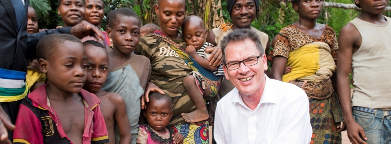Německý ministr pro ekonomickou spolupráci a rozvoj Gerd Müller ve Středoafrické republice.