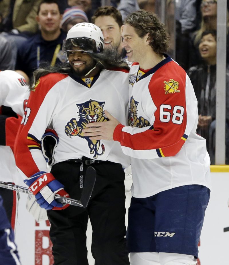 P.K.Subban a Jaromír Jágr na minulém Utkání hvězd.