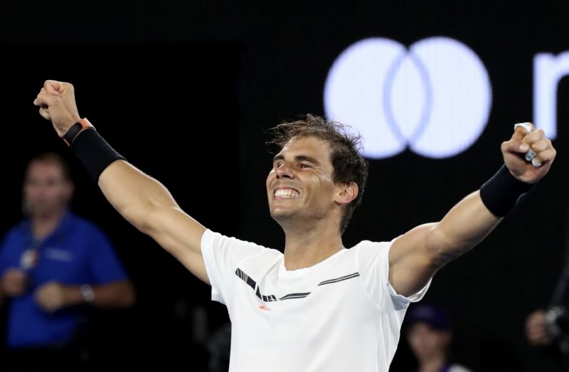 Rafael Nadal po vítězném semifinále na Australian Open.