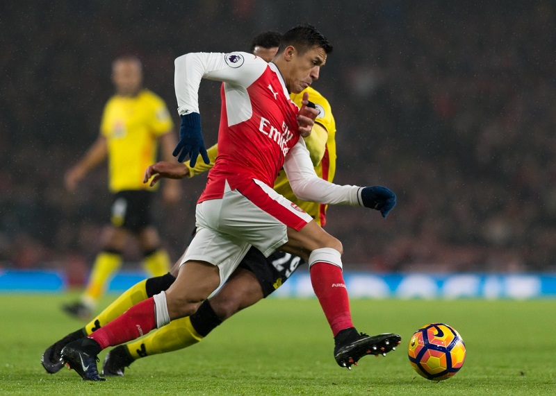 Alexis Sanchez z Arsenalu v akci.