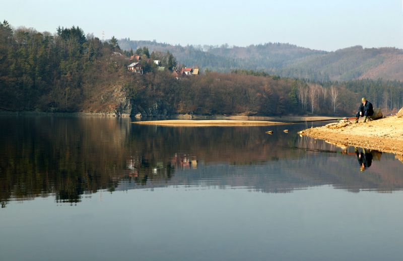 Slapská přehrada na Vltavě.