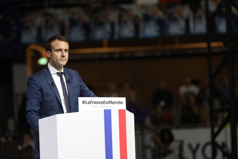 Kandidát na francouzského prezidenta Emmanuel Macron.