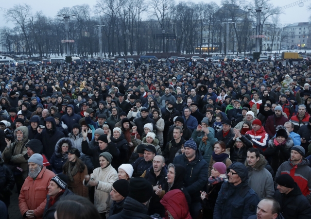 Protesty v Bělorusku.