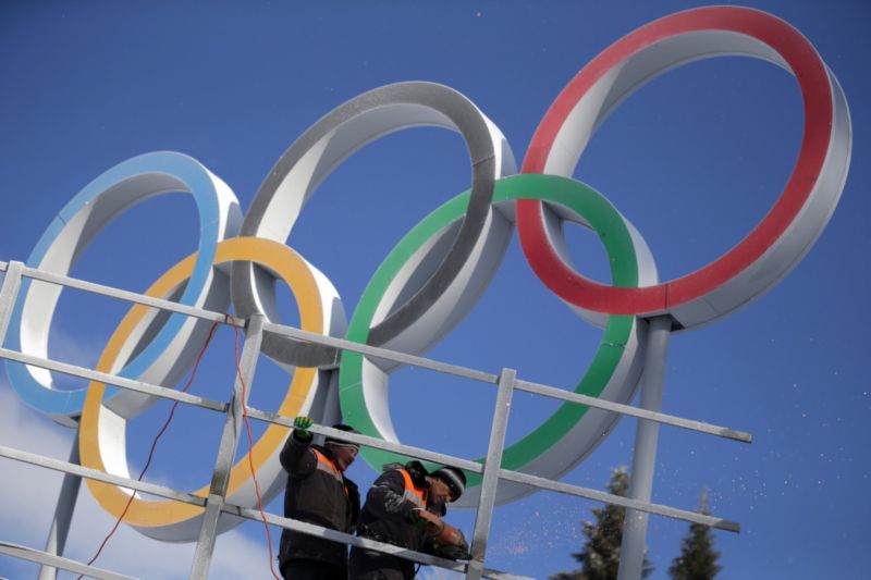 Olympijské kruhy.
