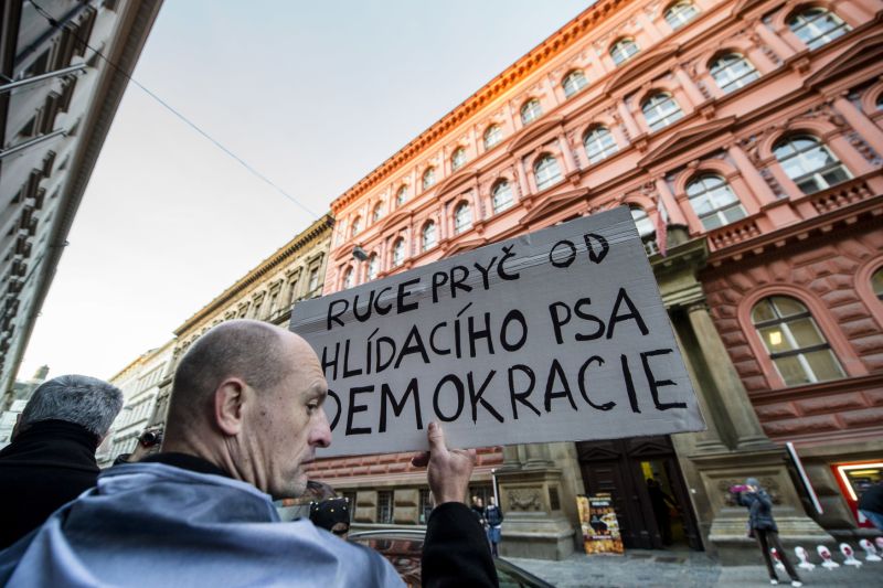 Fotografie z demonstrace.