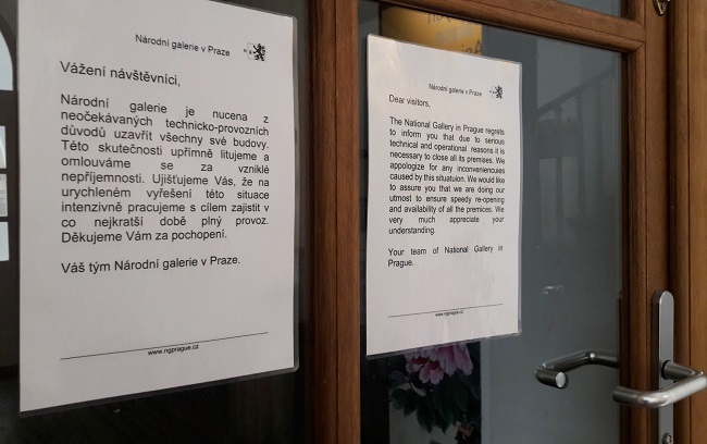 Národní galerie je stále uzavřená.