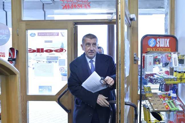 Ministr financí Andrej Babiš na návštěvě v Harrachově.