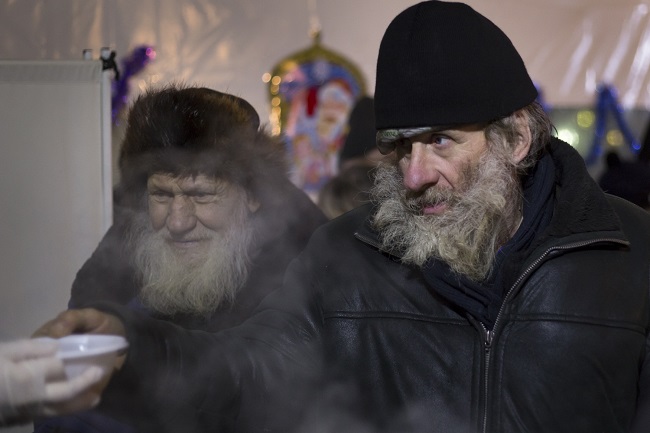 Bezdomovci v Rusku.