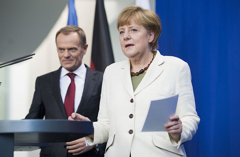 Donald Tusk a Angela Merkelová. Donald Tusk a Angela Merkelová.