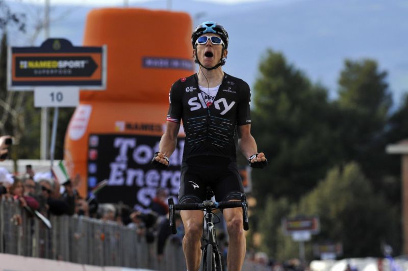 Vítěz druhé etapy cyklistického závodu Tirreno-Adriatico Brit Geraint Thomas. Vítěz druhé etapy cyklistického závodu Tirreno-Adriatico Brit Geraint Thomas.