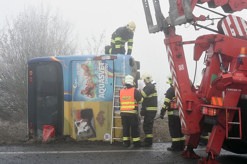 Autobus loni havaroval na silnici I/17 u Panenského Týnce na Lounsku.