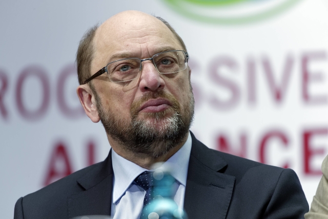 Kancléř Martin Schulz, kandidát sociální demokracie (SPD).