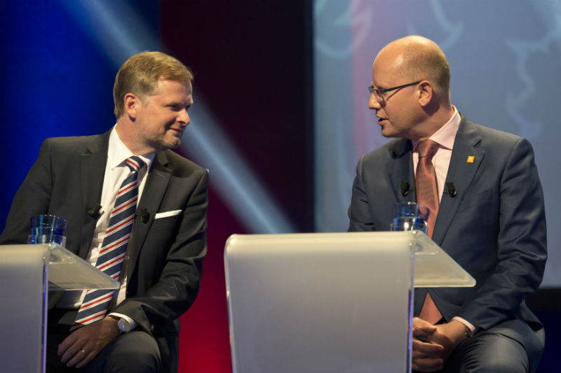 Petr Fiala s Bohuslavem Sobotkou. 