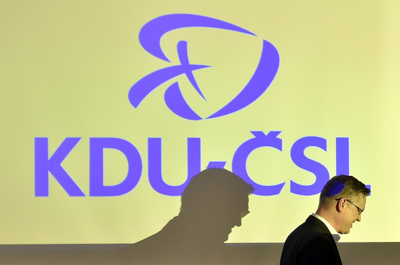 Snímek ze sjezdu KDU-ČSL. 