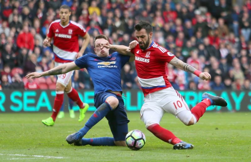 Manchester United v souboji s Middlesbrough.