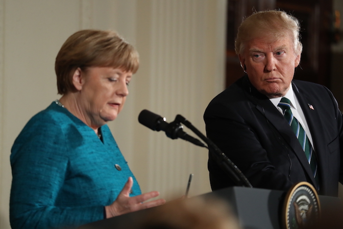 Angela Merkelová a Donald Trump. 