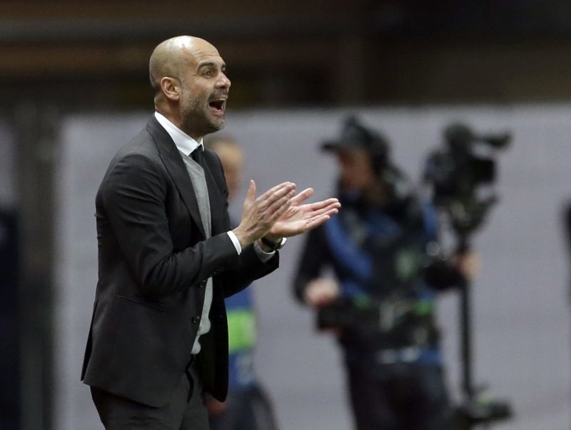 Trenér Manchesteru City Pep Guardiola.