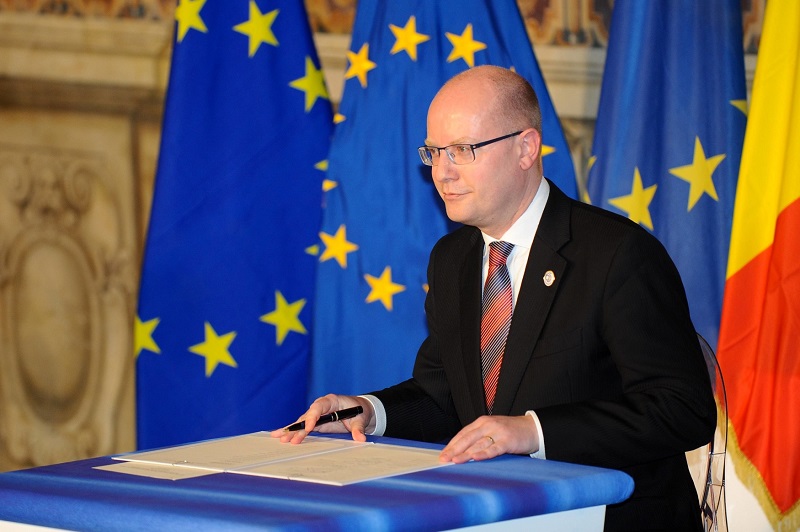 Premiér Bohuslav Sobotka na summitu EU.