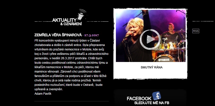 Smutná zpráva se objevila na zpěvaččiných stránkách. 