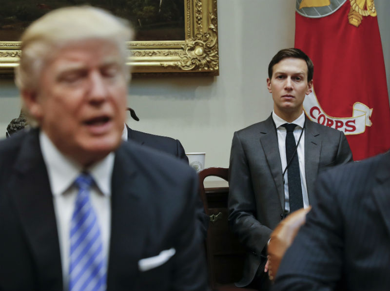 Donald Trump a Jared Kushner. Donald Trump a Jared Kushner.