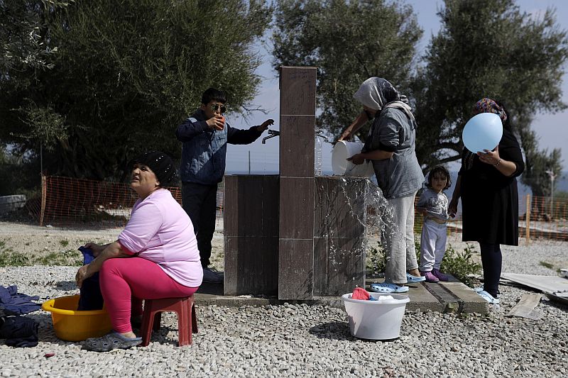 Uprchlický tábor Karatepe na řeckém ostrově Lesbos.