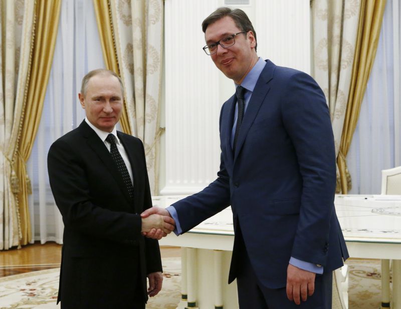Ruský prezident Vladimir Putin přijal v Moskvě srbského premiéra Aleksandara Vučiče.