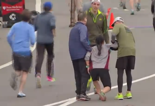 Záběr z philadephského půlmaratonu. 