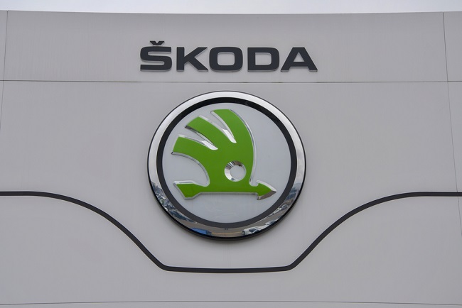 Logo automobilky Škoda. 