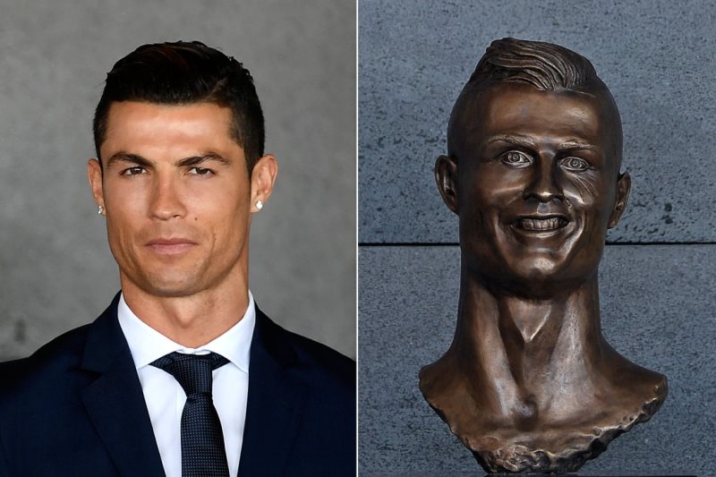 Busta Cristiana Ronalda mu příliš podobná není.