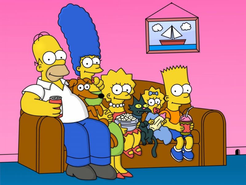 Rodinka z oblíbeného televizního seriálu Simpsonovi.