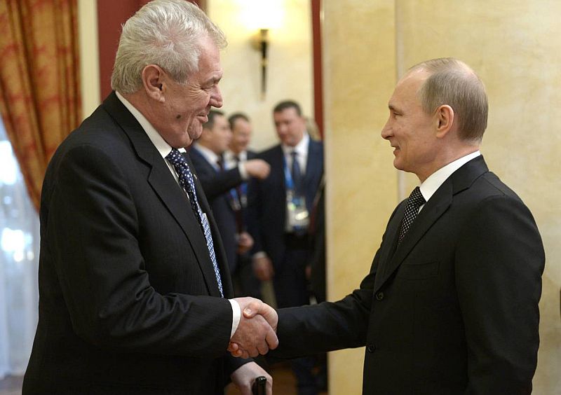 Prezident Miloš Zeman a Vladimir Putin.