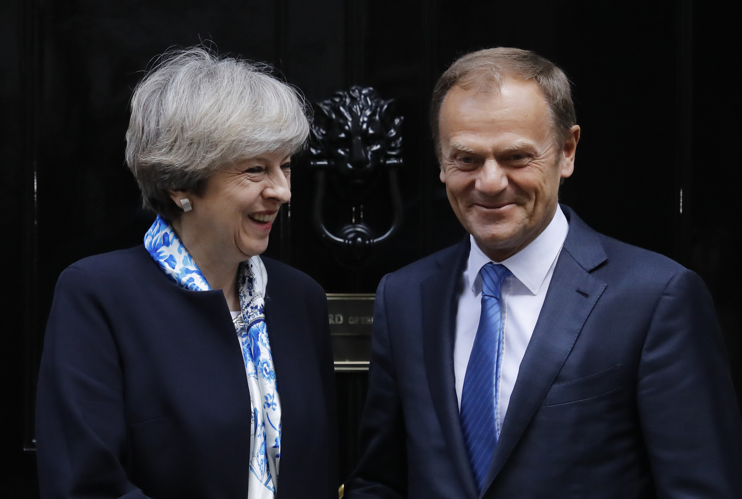 Britská premiérka Theresa Mayová a Donald Tusk.