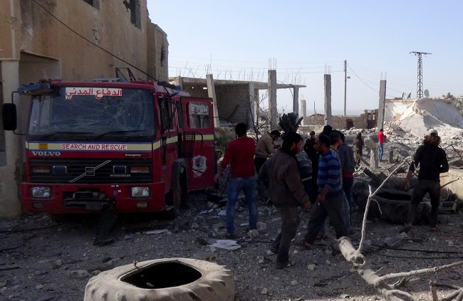 Idlib po útoku chemických zbraní.