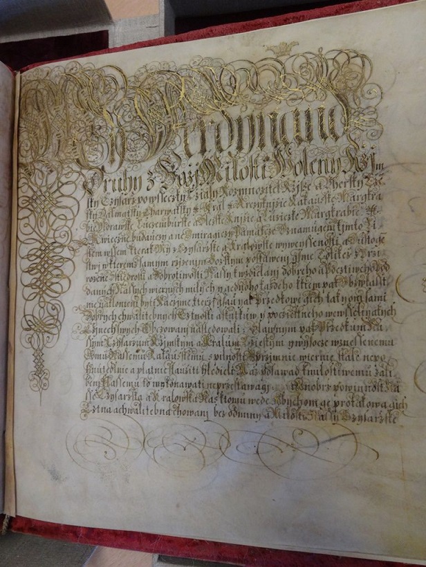 Plzeňský městský archiv usiluje usiluje o status archivní památky pro dokumenty z 13. až 17. století. Jedním z nich je Zlatá bula Ferdinanda II. ze 7. srpna 1627 (na snímku).