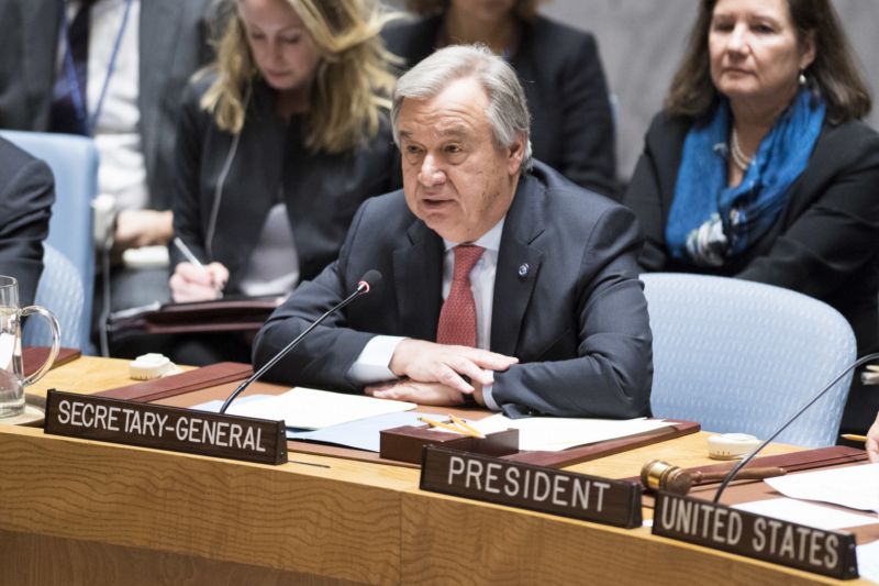Generální tajemník Organizace spojených národů António Guterres. Generální tajemník Organizace spojených národů António Guterres.