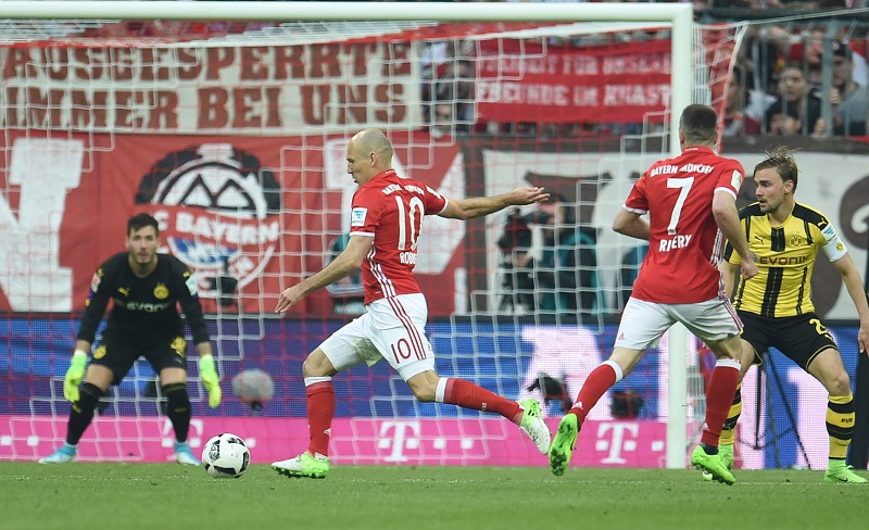 Fotbalisté Bayernu Mnichov proti Borussii Dortmund 
