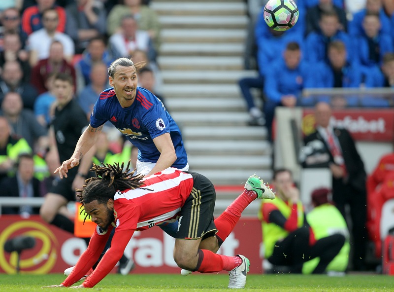 Útočník Manchesteru United Zlatan Ibrahimovič Útočník Manchesteru United Zlatan Ibrahimovič