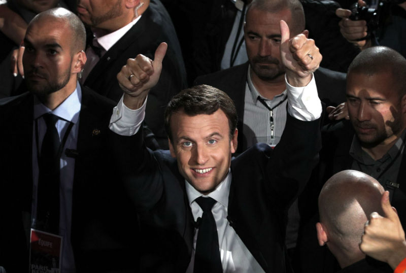 Kandidát na francouzského prezidenta Emmanuel Macron.
