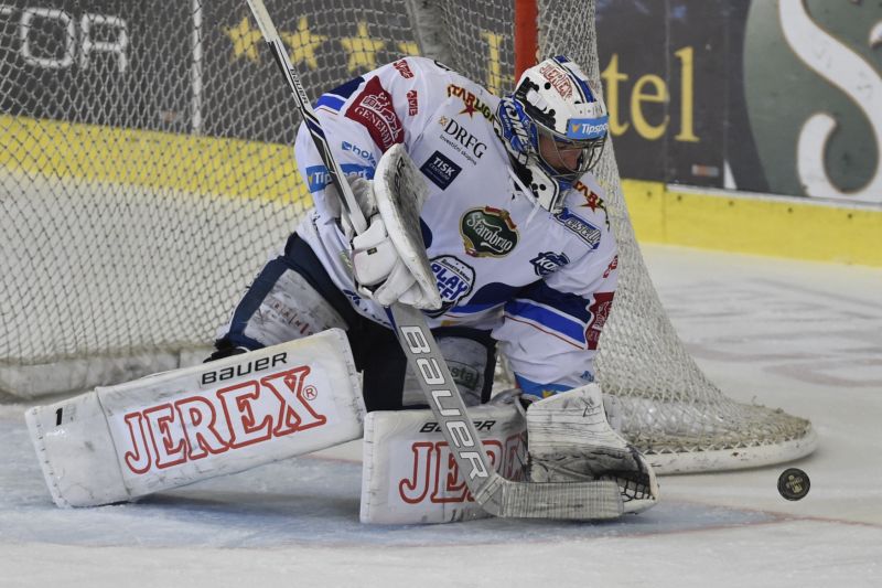 Brankář brněnské Komety Marek Čiliak.