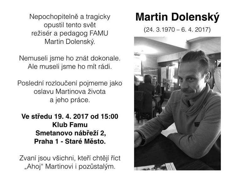 Dnes se s Dolenským přátelé naposledy loučí.