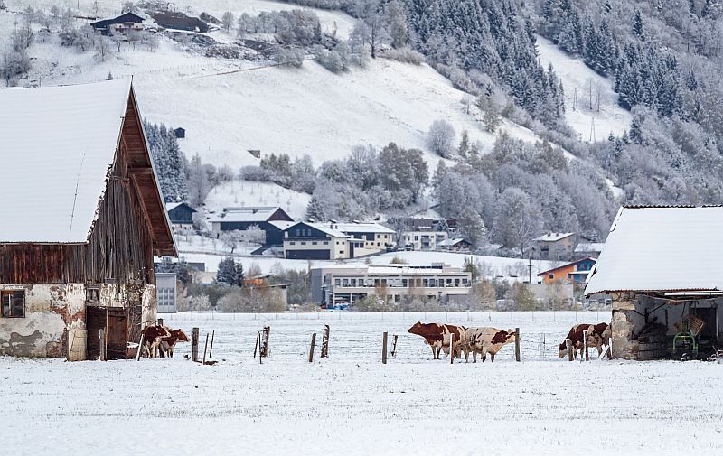 Rakouské město Zell am See na snímku z 19. dubna.
