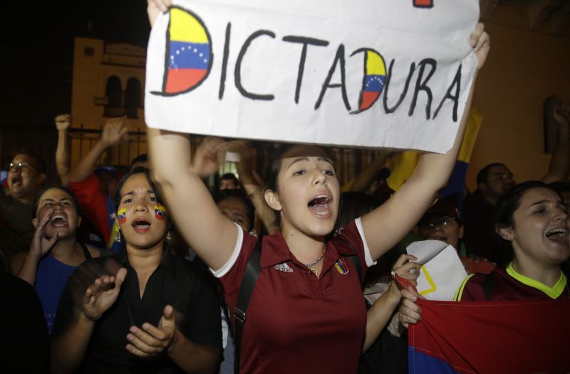 Protest ve Venezuele.