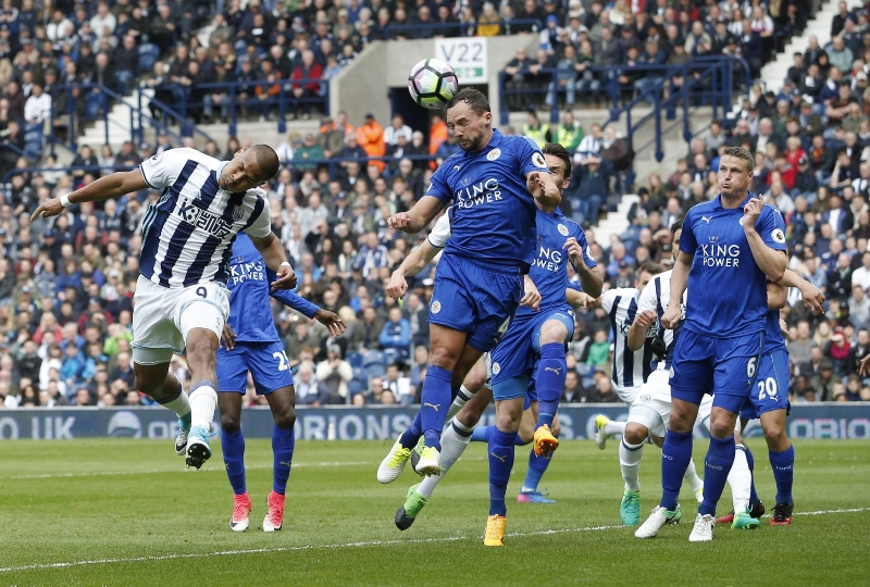 Leicester v zápase s West Bromwich Albion.