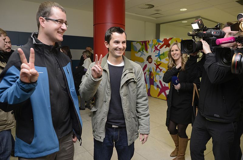 Čeští vývojáři počítačových her Ivan Buchta (vlevo) a Martin Pezlar.