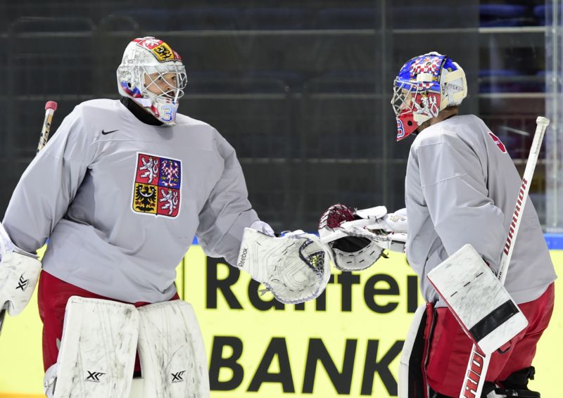 Stálice české reprezentace Pavel Francouz a Dominik Furch.